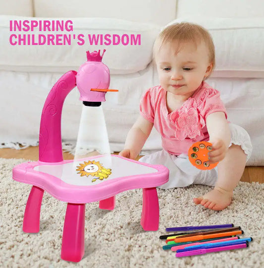 Children’s LED Projector Drawing Table | Educational Arts & Crafts Desk Toy