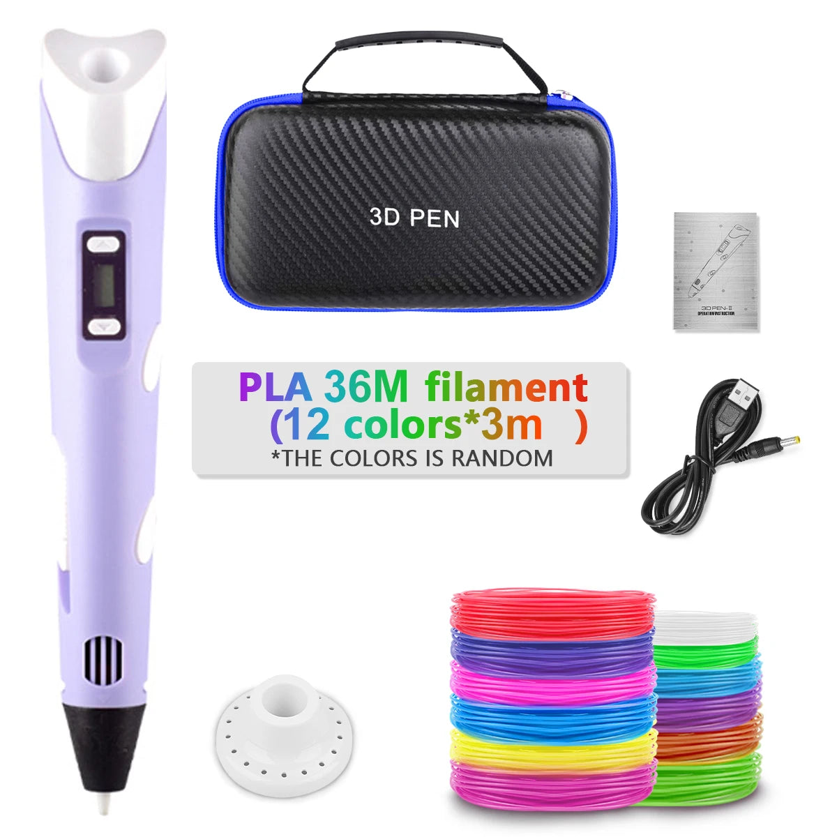 3D Printing Pen for Kids | DIY Handwork Drawing Pen with PLA Filament & Power Adapter