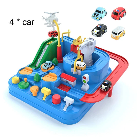 Kids Adventure Rail Car Toy | Inertial Gliding Track & Educational Racing Playset