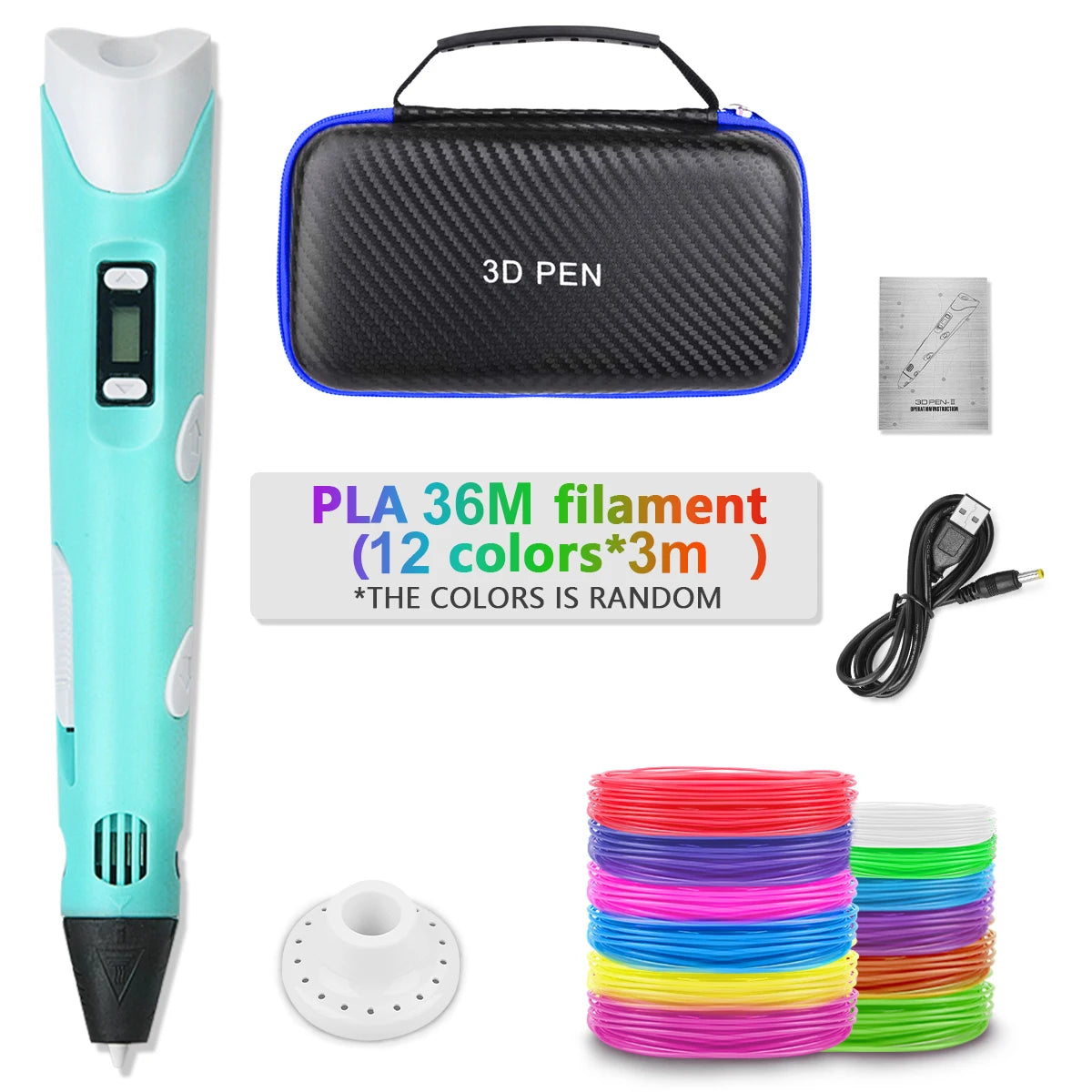 3D Printing Pen for Kids | DIY Handwork Drawing Pen with PLA Filament & Power Adapter