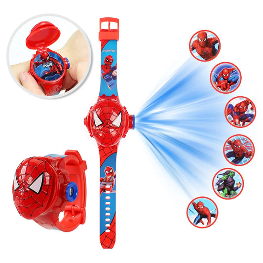 3D Projection Digital Watch for Kids – Spiderman & Frozen Elsa Cartoon Watch, LED Clock, School Gift for Boys & Girls