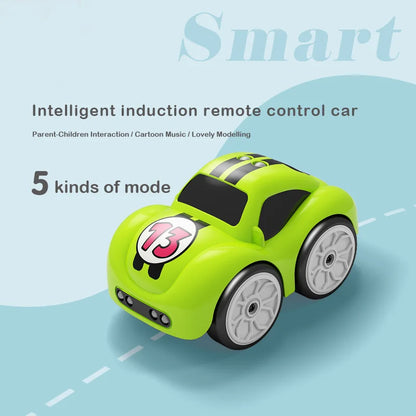 RC Cartoon Mini Car | Smart Sensor Remote Control Electric Toy with Music & Lights