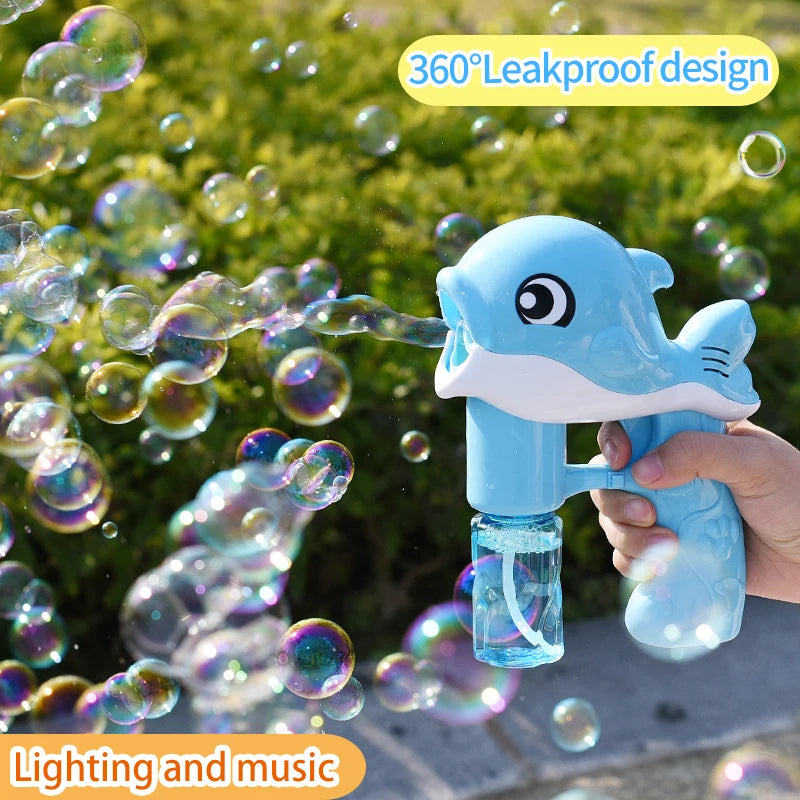 Automatic Whale Bubble Gun | Light & Music Bubble Blower Toy for Kids
