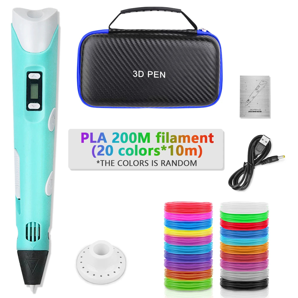 3D Printing Pen for Kids | DIY Handwork Drawing Pen with PLA Filament & Power Adapter