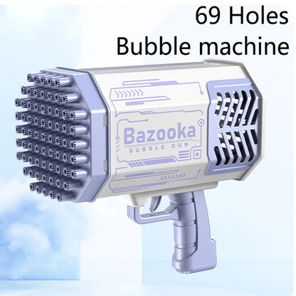 Rechargeable Bubble Gun Toy | 69-Hole Automatic Bubble Machine for Kids & Parties