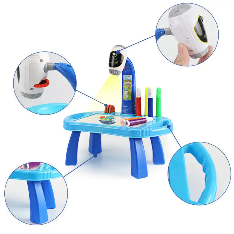 Children’s LED Projector Drawing Table | Educational Arts & Crafts Desk Toy