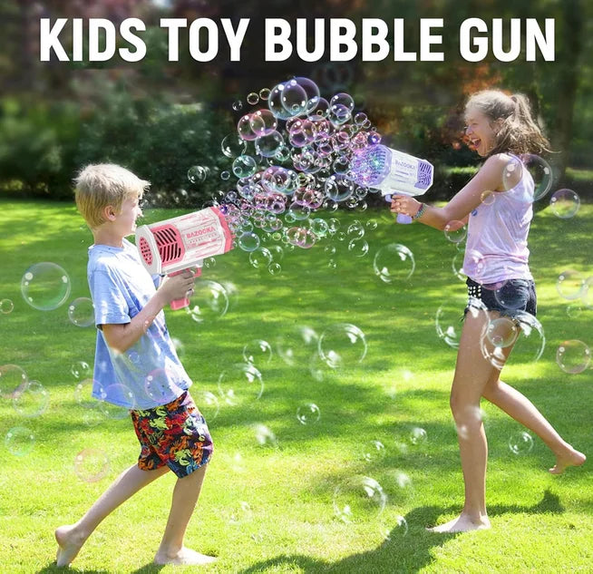 Rechargeable Bubble Gun Toy | 69-Hole Automatic Bubble Machine for Kids & Parties