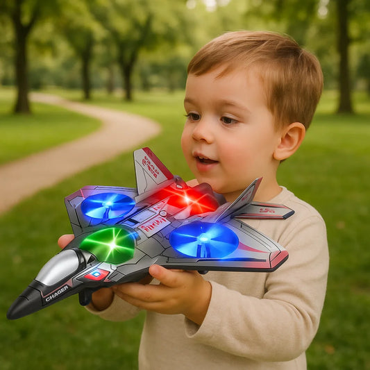 EPP Foam RC Fighter Drone | Rechargeable 2.4G Helicopter & Stunt Plane with Lights