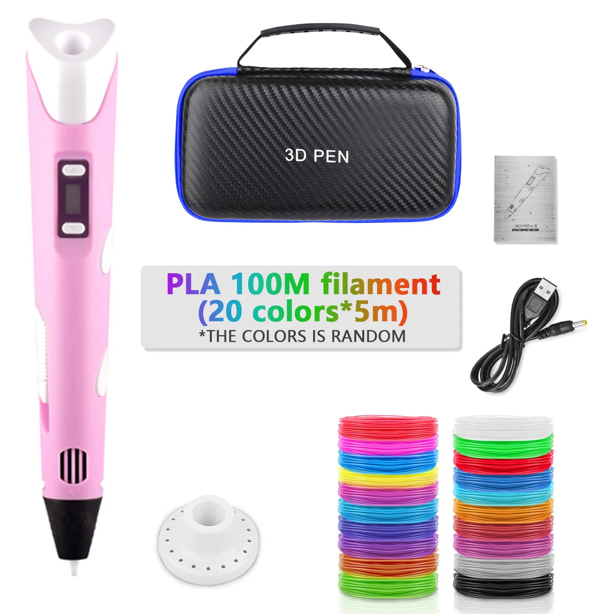 3D Printing Pen for Kids | DIY Handwork Drawing Pen with PLA Filament & Power Adapter