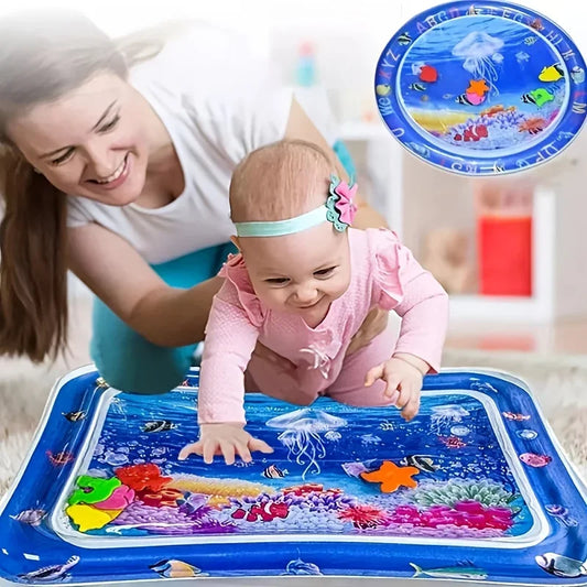 Baby Water Play Mat | Inflatable Tummy Time Toy for Infants & Toddlers | Early Learning Sensory Play Cushion