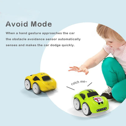 RC Cartoon Mini Car | Smart Sensor Remote Control Electric Toy with Music & Lights