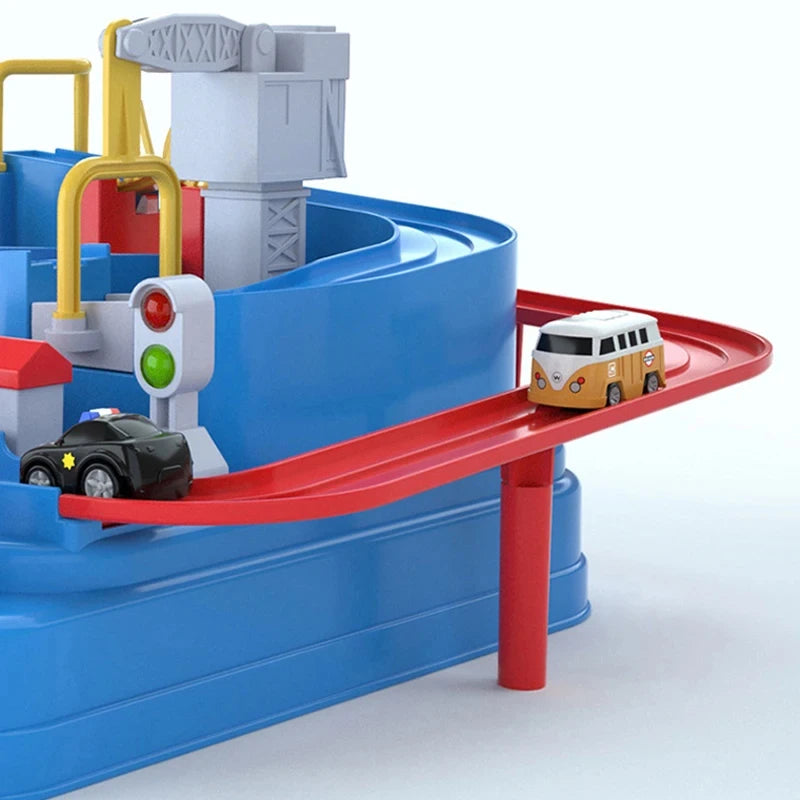 Kids Adventure Rail Car Toy | Inertial Gliding Track & Educational Racing Playset