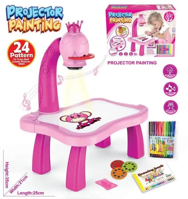 Children’s LED Projector Drawing Table | Educational Arts & Crafts Desk Toy