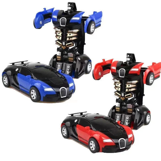 2-in-1 Automatic Transforming Robot Car for Kids | One-Key Collision Deformation Vehicle Toy | Fun Plastic Model Car Gift for Boys