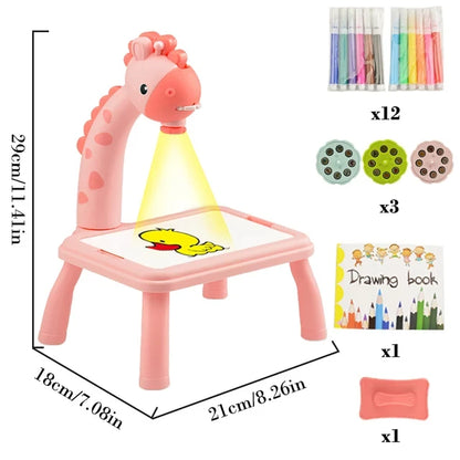 Children’s LED Projector Drawing Table | Educational Arts & Crafts Desk Toy