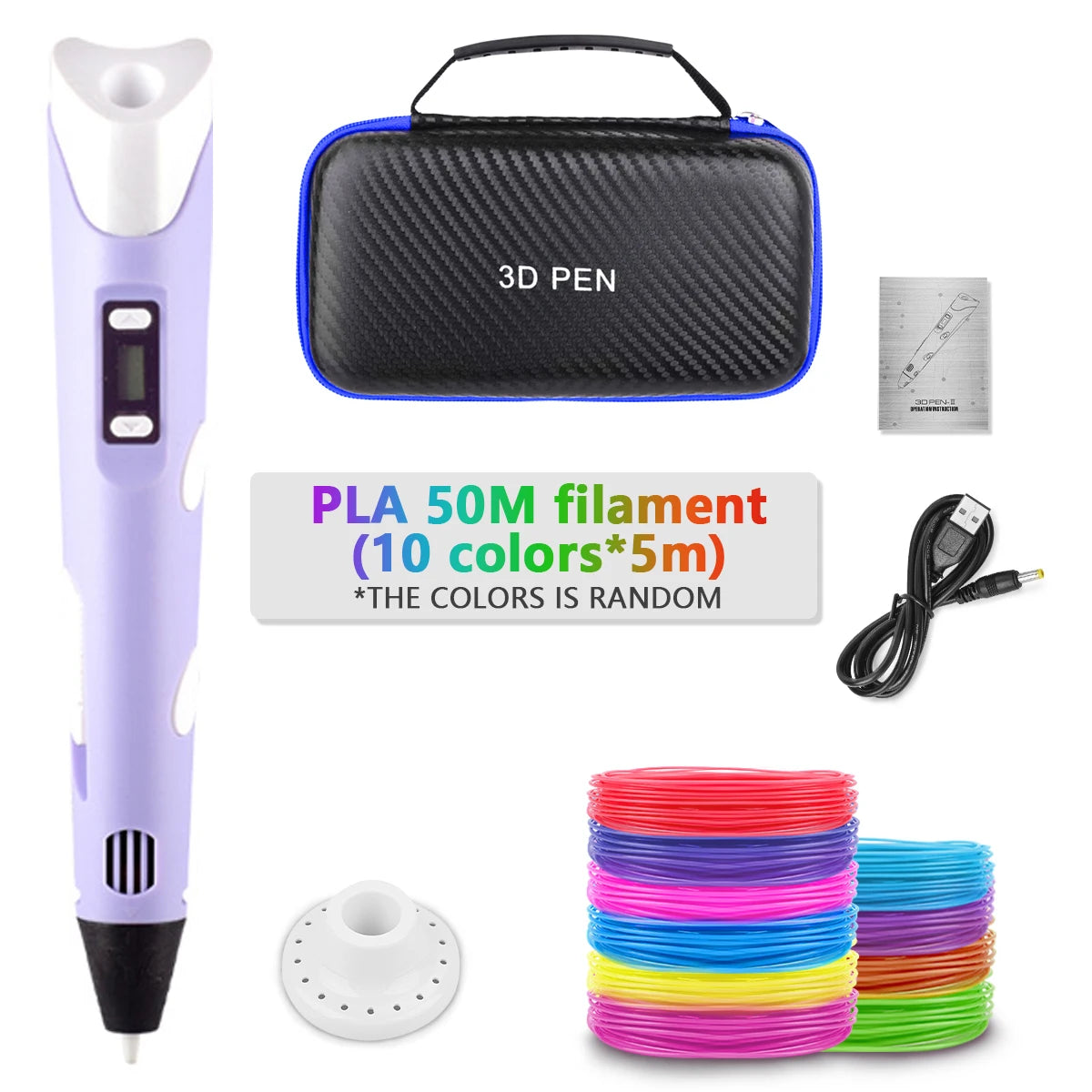 3D Printing Pen for Kids | DIY Handwork Drawing Pen with PLA Filament & Power Adapter