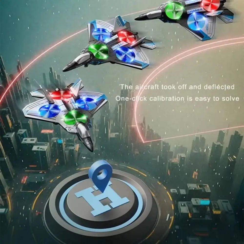 EPP Foam RC Fighter Drone | Rechargeable 2.4G Helicopter & Stunt Plane with Lights