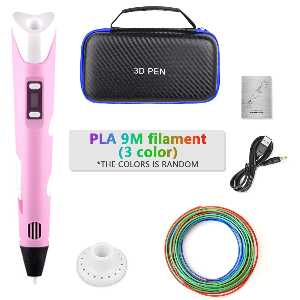 3D Printing Pen for Kids | DIY Handwork Drawing Pen with PLA Filament & Power Adapter