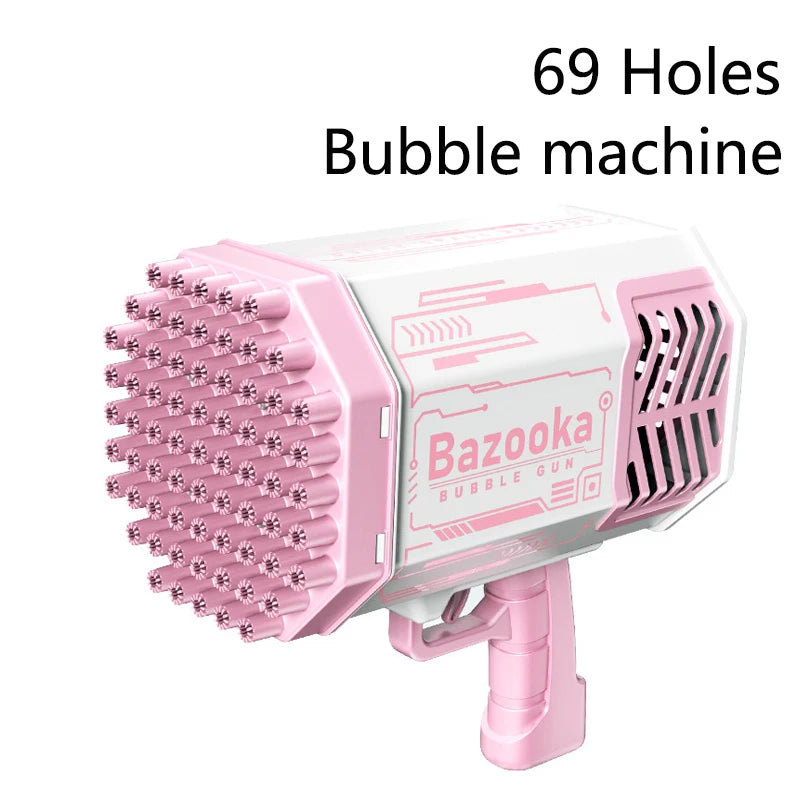 Rechargeable Bubble Gun Toy | 69-Hole Automatic Bubble Machine for Kids & Parties
