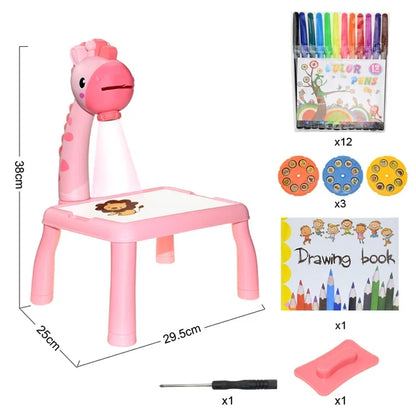 Children’s LED Projector Drawing Table | Educational Arts & Crafts Desk Toy