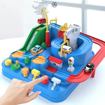 Kids Adventure Rail Car Toy | Inertial Gliding Track & Educational Racing Playset