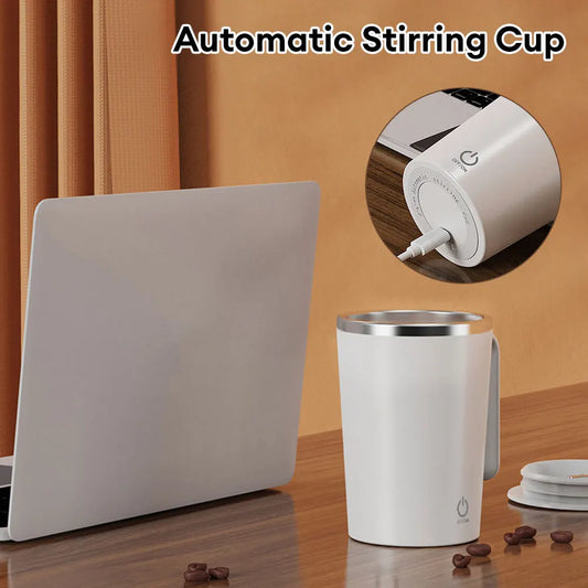 Automatic Self-Stirring Mug – Rechargeable Stainless Steel Cup with Lid
