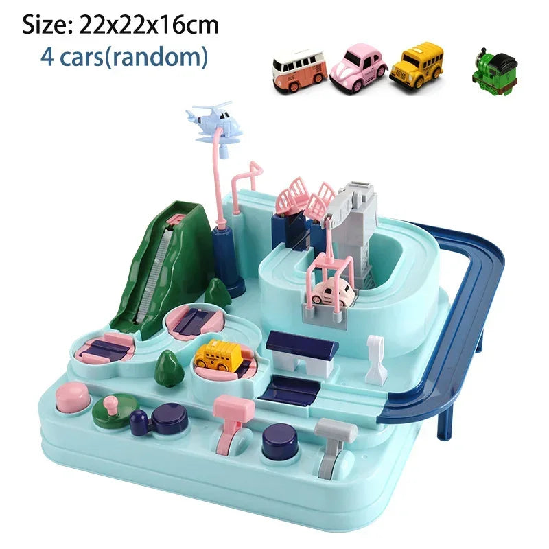 Kids Adventure Rail Car Toy | Inertial Gliding Track & Educational Racing Playset