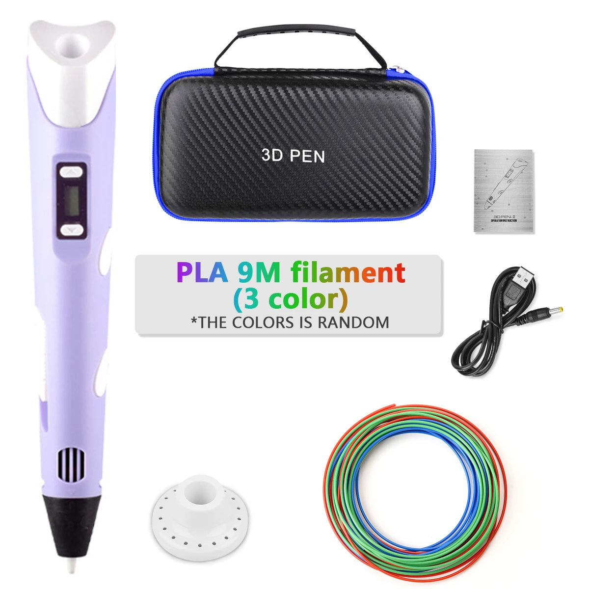 3D Printing Pen for Kids | DIY Handwork Drawing Pen with PLA Filament & Power Adapter