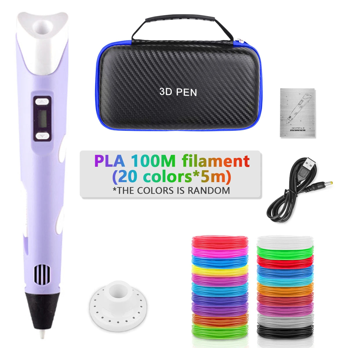 3D Printing Pen for Kids | DIY Handwork Drawing Pen with PLA Filament & Power Adapter