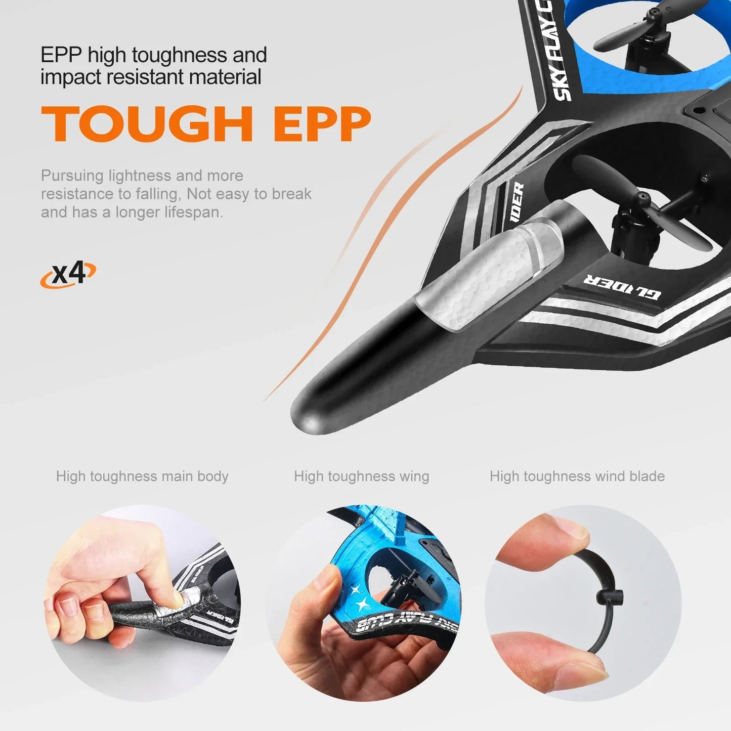 YP3 RC Foam Fighter Jet – 4-Axle Stunt Plane | Durable Anti-Crash Model Airplane for Kids