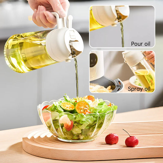 2-in-1 Oil Sprayer – 500ml Cooking Dispenser for Air Fryer, Salad & Baking