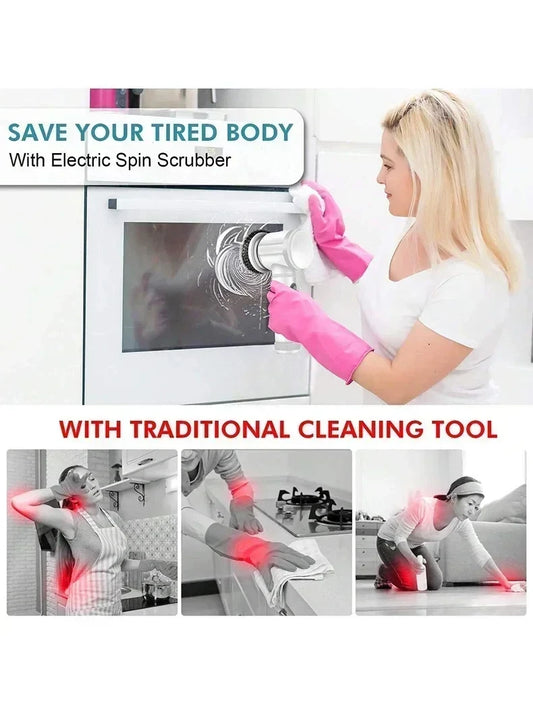 Electric Spin Scrubber – Cordless 5-in-1 Cleaner with 5 Brush Heads