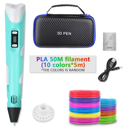 3D Printing Pen for Kids | DIY Handwork Drawing Pen with PLA Filament & Power Adapter