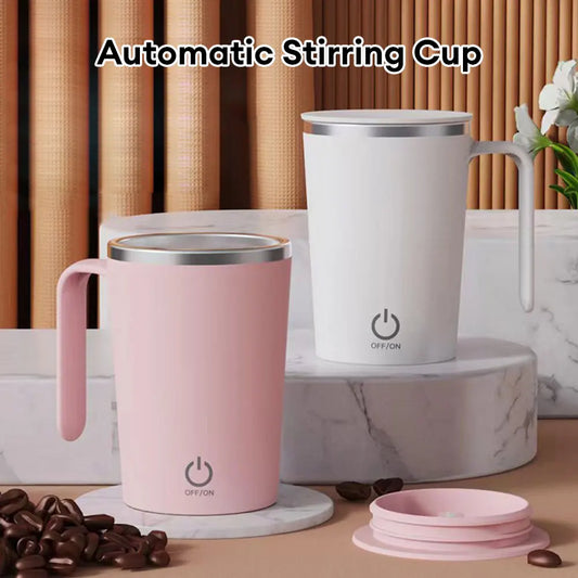 Automatic Self-Stirring Mug – Rechargeable Stainless Steel Cup with Lid