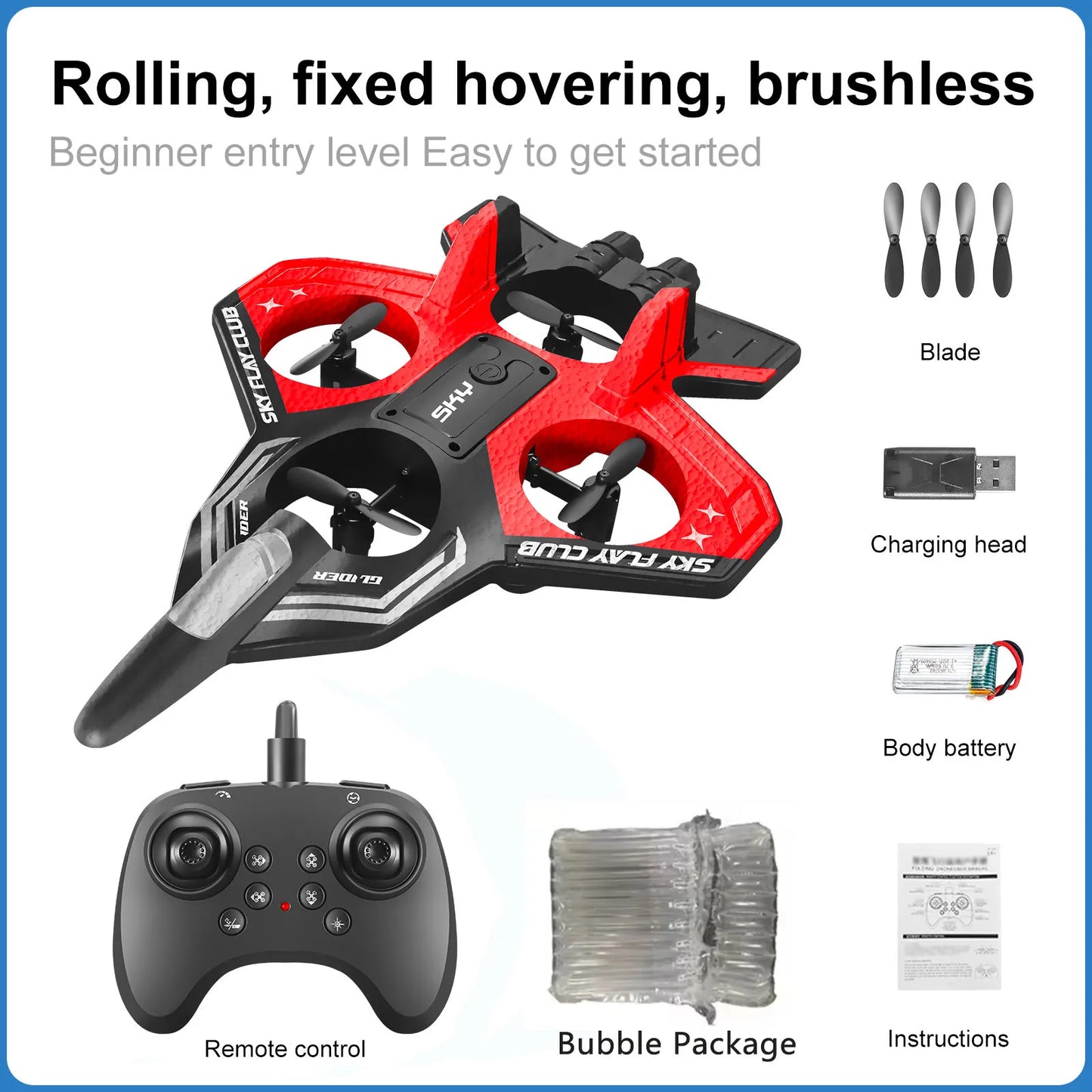 YP3 RC Foam Fighter Jet – 4-Axle Stunt Plane | Durable Anti-Crash Model Airplane for Kids