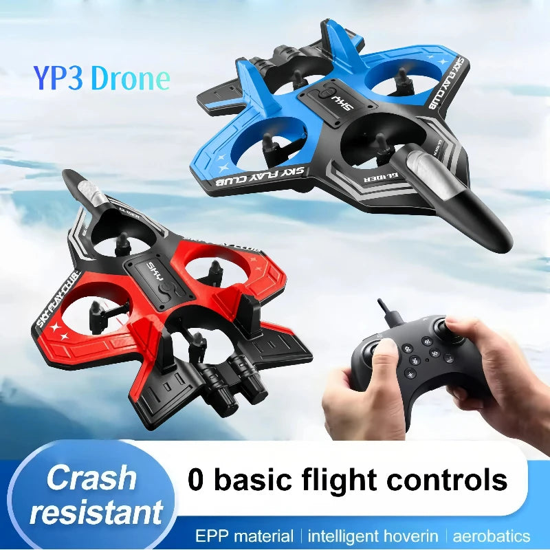 YP3 RC Foam Fighter Jet – 4-Axle Stunt Plane | Durable Anti-Crash Model Airplane for Kids