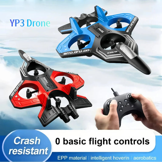 YP3 RC Foam Fighter Jet – 4-Axle Stunt Plane | Durable Anti-Crash Model Airplane for Kids