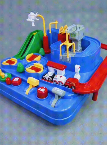 Kids Adventure Rail Car Toy | Inertial Gliding Track & Educational Racing Playset